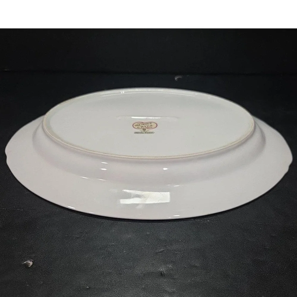 Valmont China Royal Wheat Oval Serving Platter, Vintage Patterned Serveware Dish